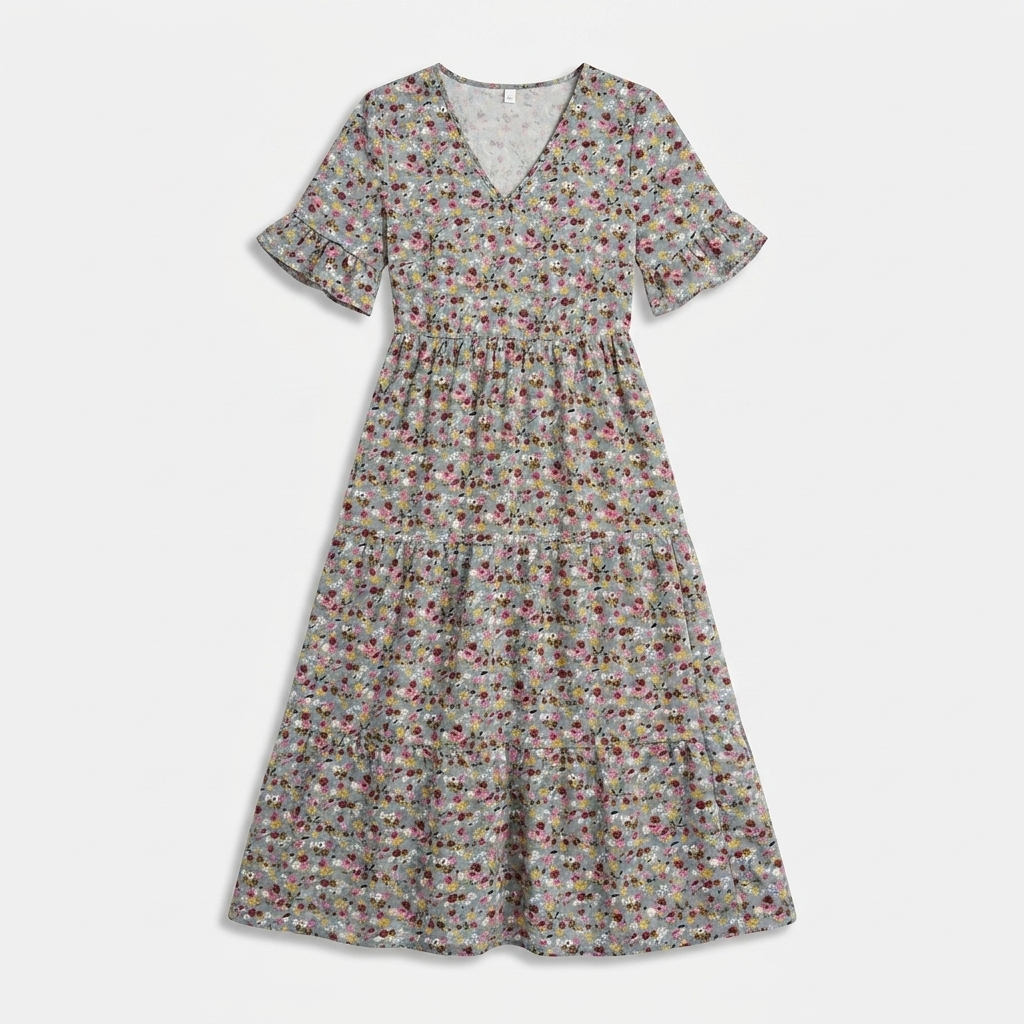 Rivaclo | Femme Robe Col V – Silhouette Fluide Raffinée