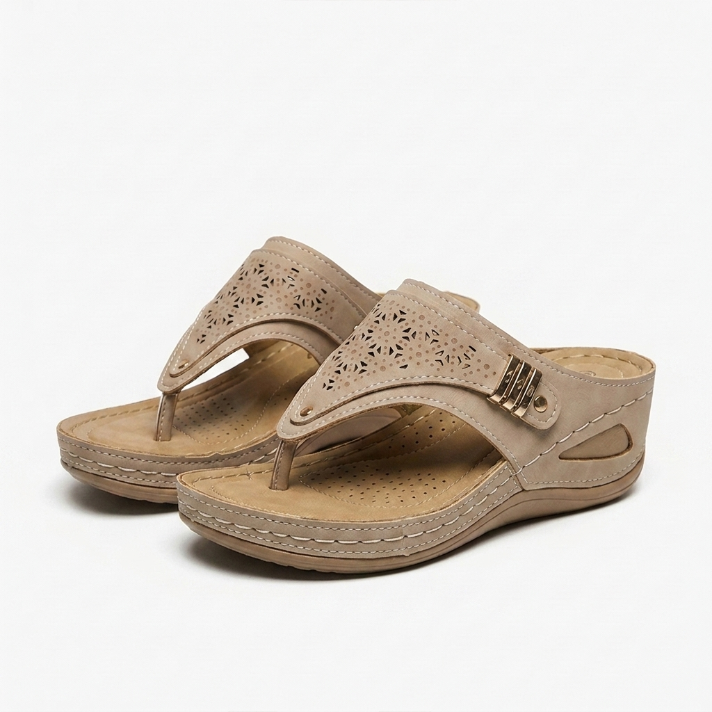 Rivaclo | Women's Platform Wedge Sandals – Structured Strap Silhouette