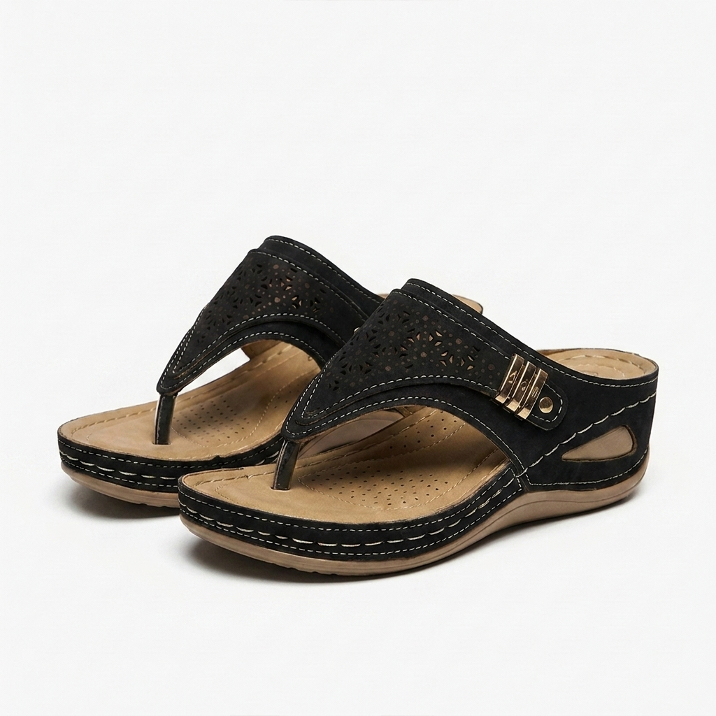 Rivaclo | Women's Platform Wedge Sandals – Structured Strap Silhouette