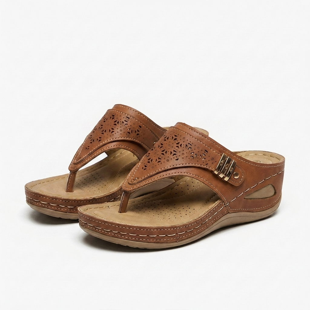 Rivaclo | Women's Platform Wedge Sandals – Structured Strap Silhouette