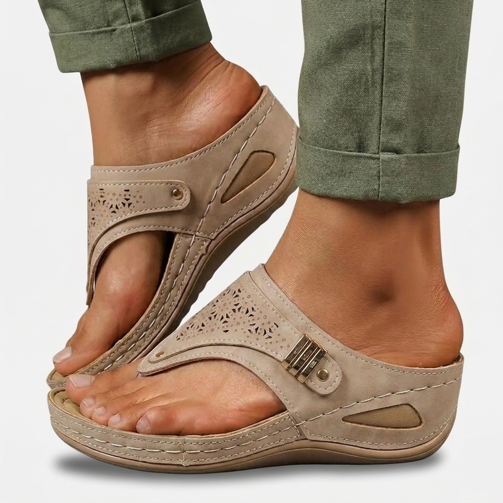 Rivaclo | Women's Platform Wedge Sandals – Structured Strap Silhouette
