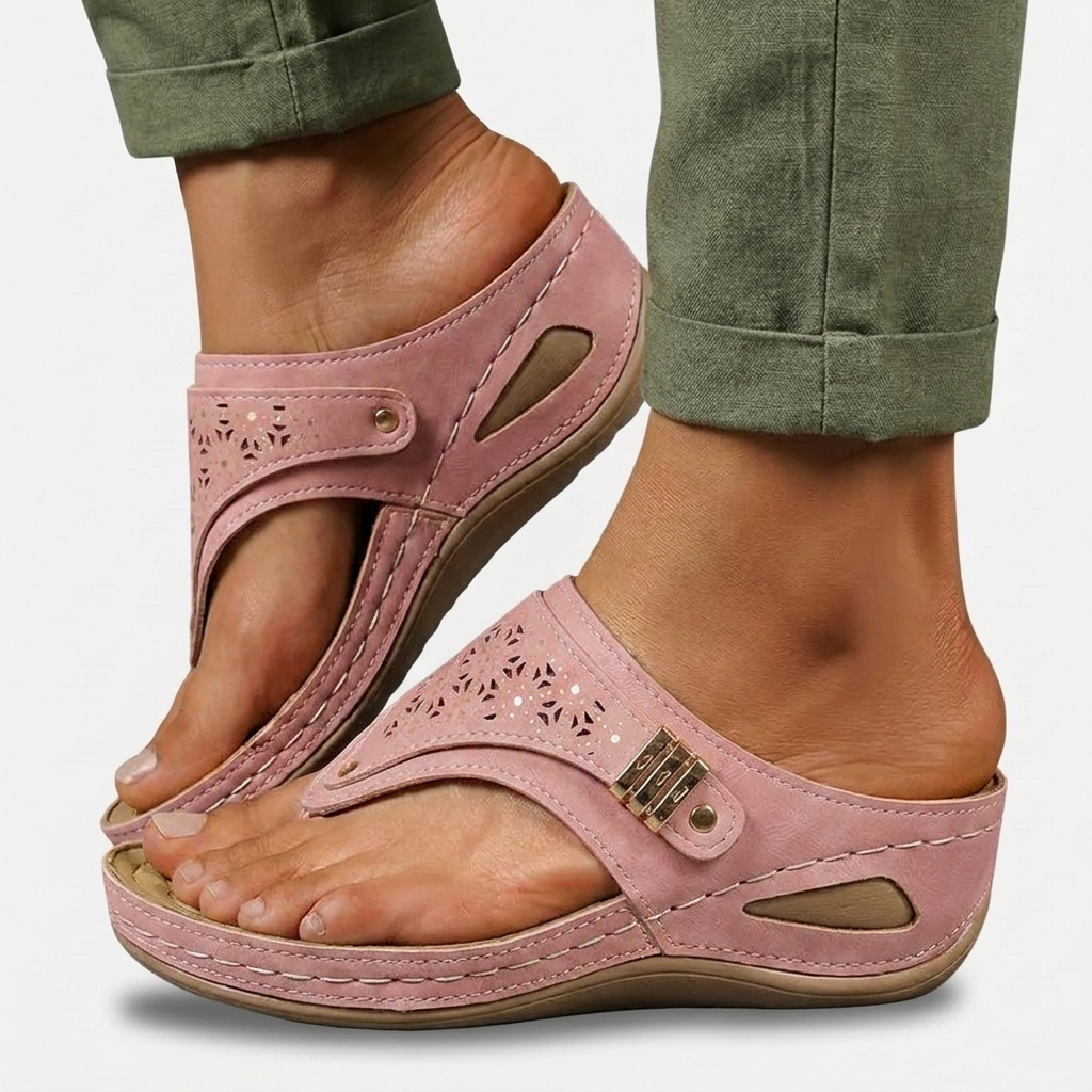 Rivaclo | Women's Platform Wedge Sandals – Structured Strap Silhouette