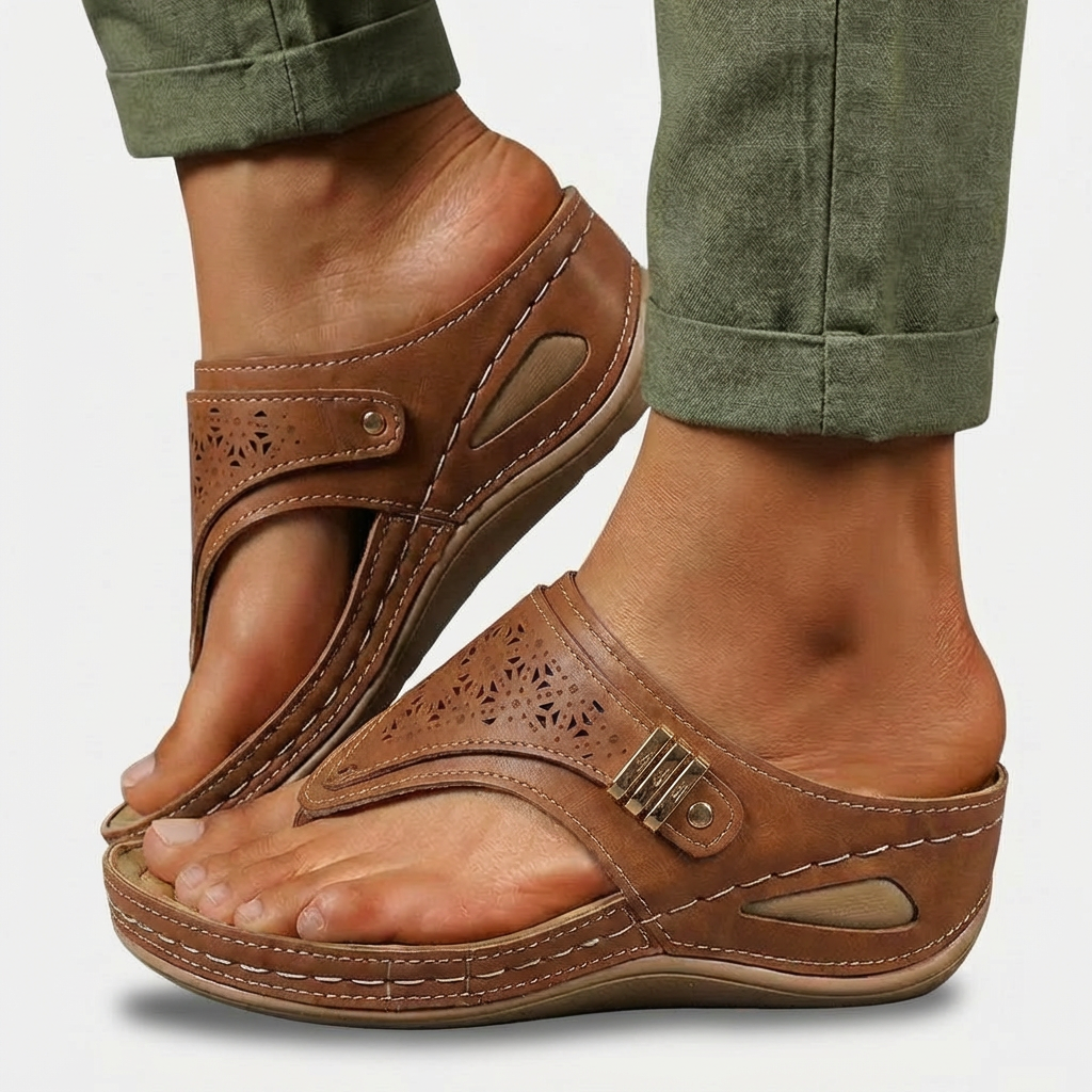Rivaclo | Women's Platform Wedge Sandals – Structured Strap Silhouette