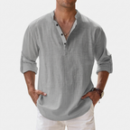 Rivaclo | Homme Shirt Manches Longues Col Montant – Ample Miniamaliste