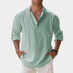 Rivaclo | Homme Shirt Manches Longues Col Montant – Ample Miniamaliste