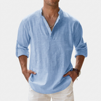 Rivaclo | Homme Shirt Manches Longues Col Montant – Ample Miniamaliste