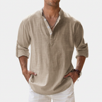 Rivaclo | Homme Shirt Manches Longues Col Montant – Ample Miniamaliste