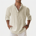 Rivaclo | Homme Shirt Manches Longues Col Montant – Ample Miniamaliste
