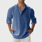 Rivaclo | Homme Shirt Manches Longues Col Montant – Ample Miniamaliste