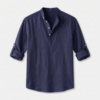 Rivaclo | Homme Shirt Manches Longues Col Montant – Ample Miniamaliste