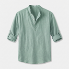 Rivaclo | Homme Shirt Manches Longues Col Montant – Ample Miniamaliste