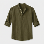 Rivaclo | Homme Shirt Manches Longues Col Montant – Ample Miniamaliste