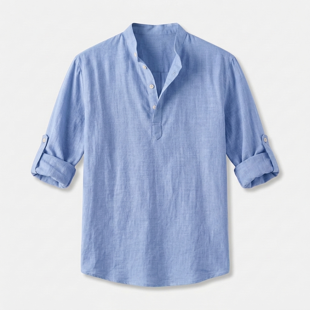 Rivaclo | Homme Shirt Manches Longues Col Montant – Ample Miniamaliste