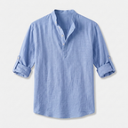 Rivaclo | Homme Shirt Manches Longues Col Montant – Ample Miniamaliste