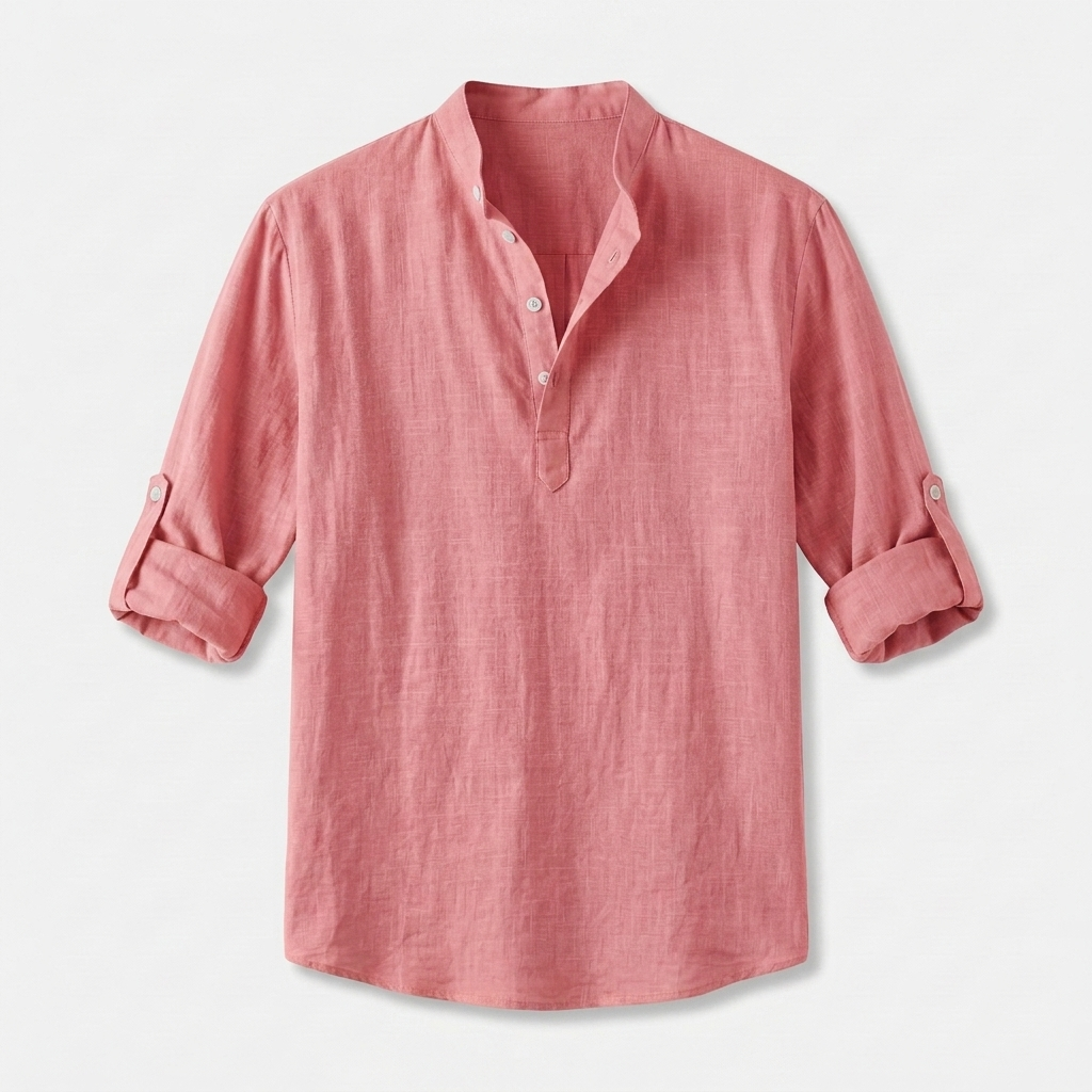 Rivaclo | Homme Shirt Manches Longues Col Montant – Ample Miniamaliste