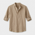 Rivaclo | Homme Shirt Manches Longues Col Montant – Ample Miniamaliste