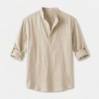 Rivaclo | Homme Shirt Manches Longues Col Montant – Ample Miniamaliste