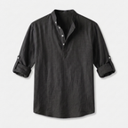 Rivaclo | Homme Shirt Manches Longues Col Montant – Ample Miniamaliste
