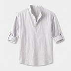 Rivaclo | Homme Shirt Manches Longues Col Montant – Ample Miniamaliste