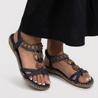 Rivaclo | Women's Floral Flip Flops – Flat Beach Bohemian Profile