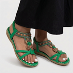 Rivaclo | Women's Floral Flip Flops – Flat Beach Bohemian Profile