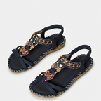 Rivaclo | Women's Floral Flip Flops – Flat Beach Bohemian Profile