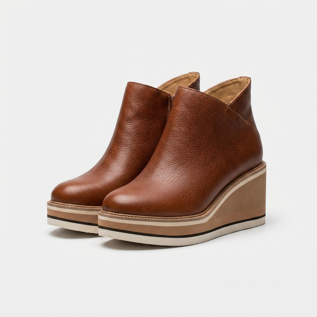 Rivaclo | Women's Wedge Ankle Boots – Low Elevated Profile