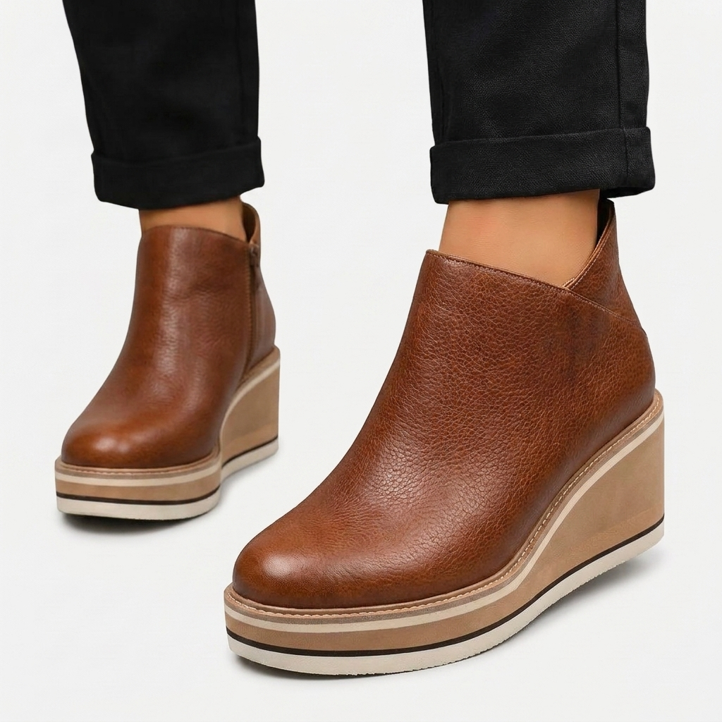 Rivaclo | Women's Wedge Ankle Boots – Low Elevated Profile