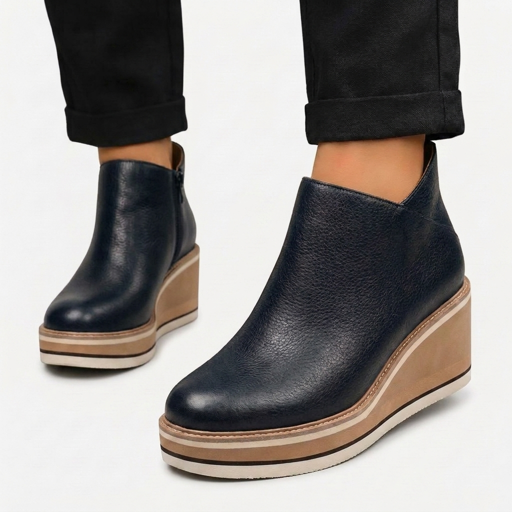 Rivaclo | Women's Wedge Ankle Boots – Low Elevated Profile