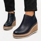 Rivaclo | Women's Wedge Ankle Boots – Low Elevated Profile