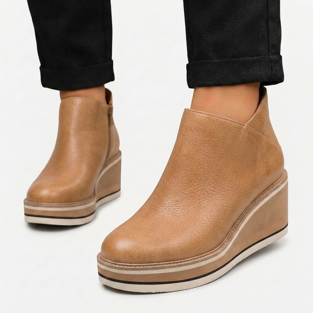 Rivaclo | Women's Wedge Ankle Boots – Low Elevated Profile