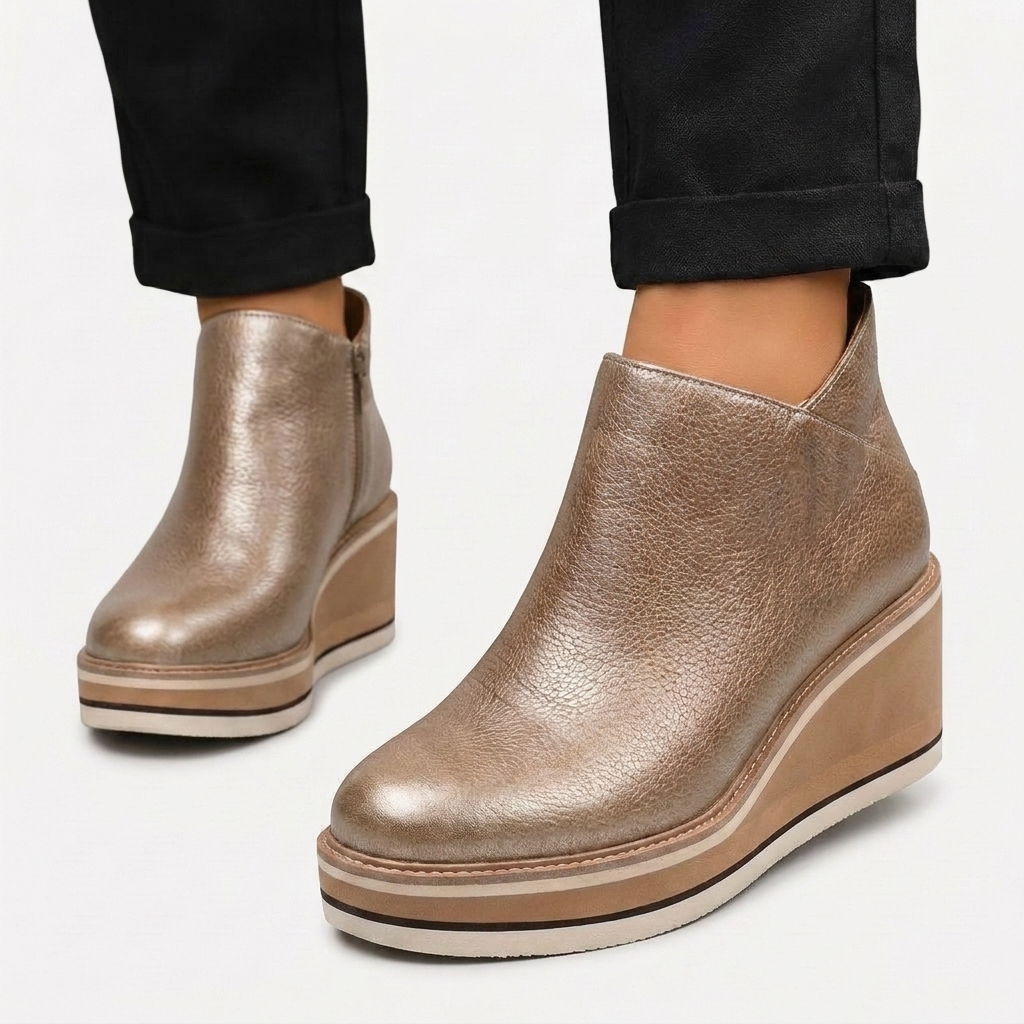 Rivaclo | Women's Wedge Ankle Boots – Low Elevated Profile