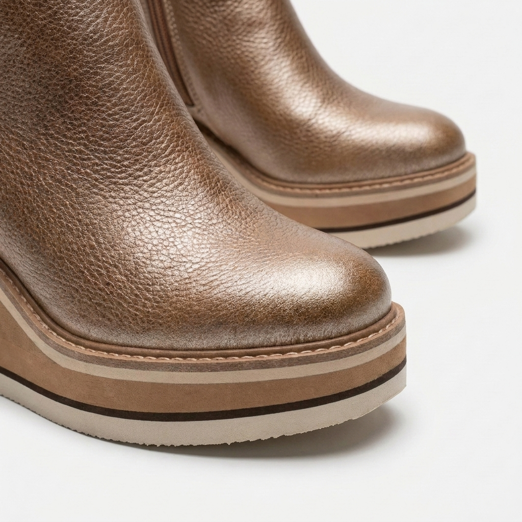 Rivaclo | Women's Wedge Ankle Boots – Low Elevated Profile