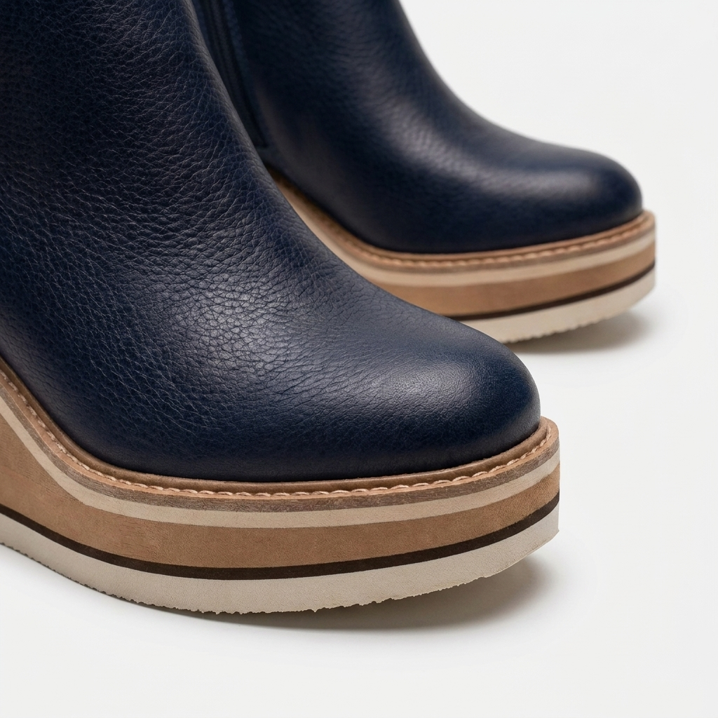 Rivaclo | Women's Wedge Ankle Boots – Low Elevated Profile