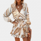 Rivaclo | Women's Floral Patchwork Dress – Long Sleeves