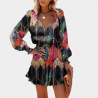 Rivaclo | Women's Floral Patchwork Dress – Long Sleeves