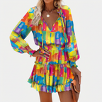 Rivaclo | Women's Floral Patchwork Dress – Long Sleeves