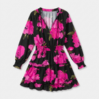 Rivaclo | Women's Floral Patchwork Dress – Long Sleeves