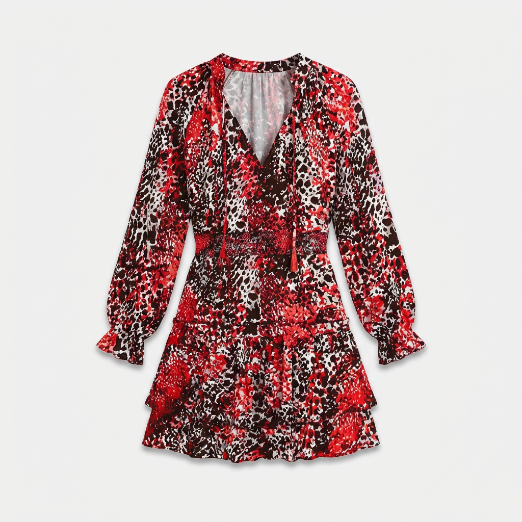 Rivaclo | Women's Floral Patchwork Dress – Long Sleeves