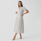 Rivaclo | Femme Robe Rayée Longueur Midi – Coupe Ample