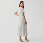 Rivaclo | Femme Robe Rayée Longueur Midi – Coupe Ample