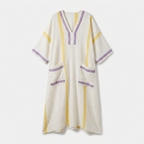 Rivaclo | Women's Printed V-Neck Dress – 3/4 Sleeves