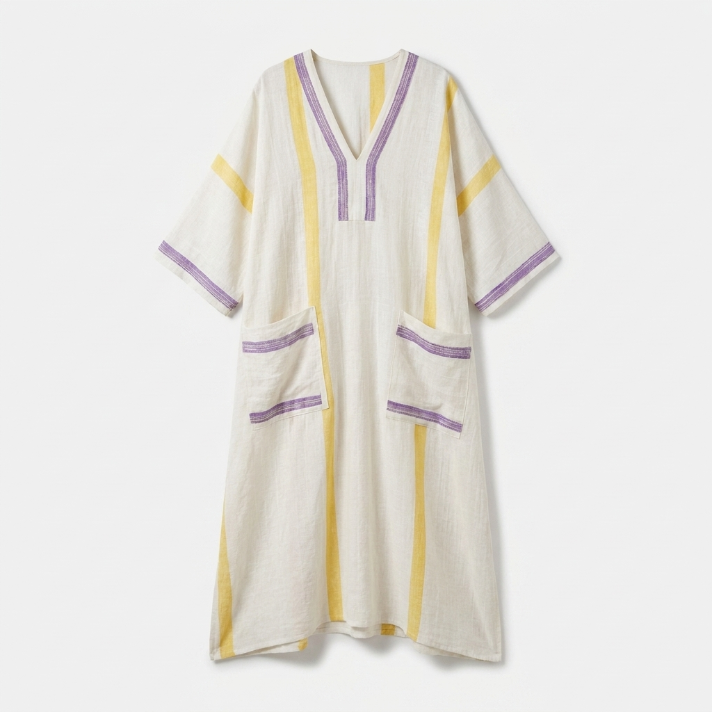 Rivaclo | Women's Printed V-Neck Dress – 3/4 Sleeves