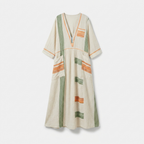 Rivaclo | Women's Printed V-Neck Dress – 3/4 Sleeves