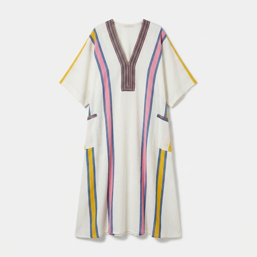 Rivaclo | Women's Printed V-Neck Dress – 3/4 Sleeves