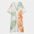 Rivaclo | Women's Printed V-Neck Dress – 3/4 Sleeves