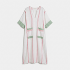 Rivaclo | Women's Printed V-Neck Dress – 3/4 Sleeves