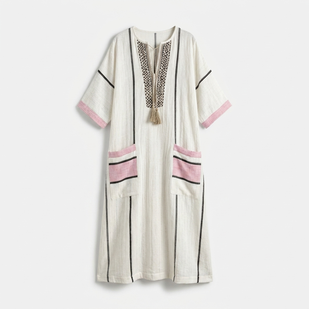 Rivaclo | Women's Printed V-Neck Dress – 3/4 Sleeves