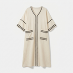 Rivaclo | Women's Printed V-Neck Dress – 3/4 Sleeves