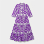 Rivaclo | Women's Geometric Printed Round Neck Dress – Fluid Maxi